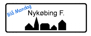 Blå Mandag Nykøbing F, byskilt